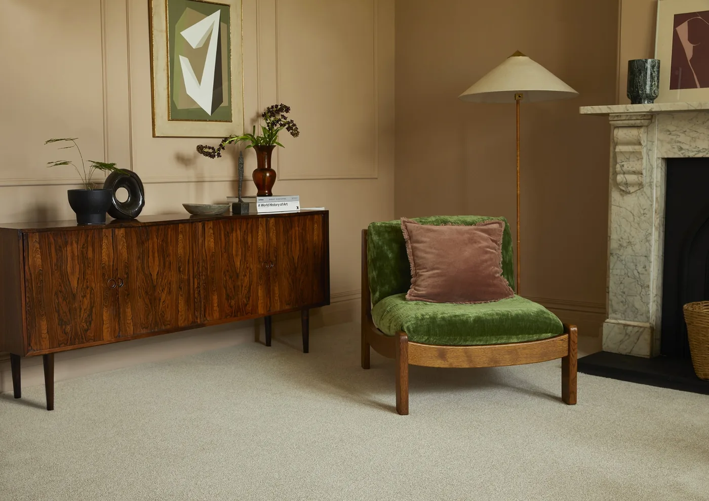 Cormar Inglewood Saxony carpet in Venetian Marble, room scene