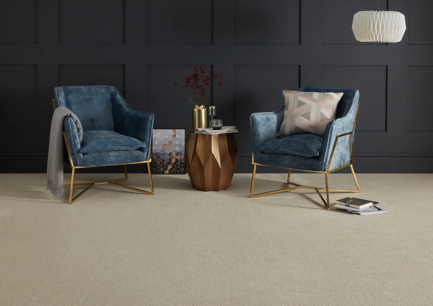 Cormar Primo Grande carpet in Cloudy Bay, room scene