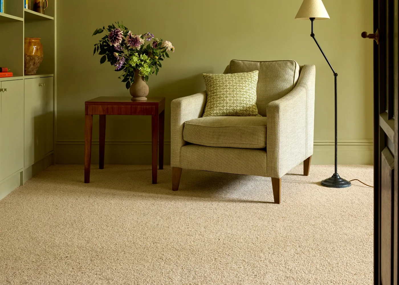 Cormar Natural Berber Twist carpet in Seed, room scene
