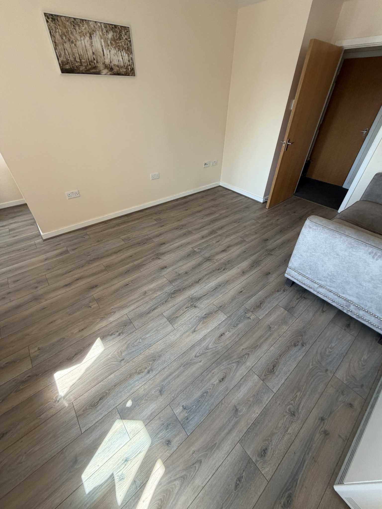 Laminate flooring in a living room